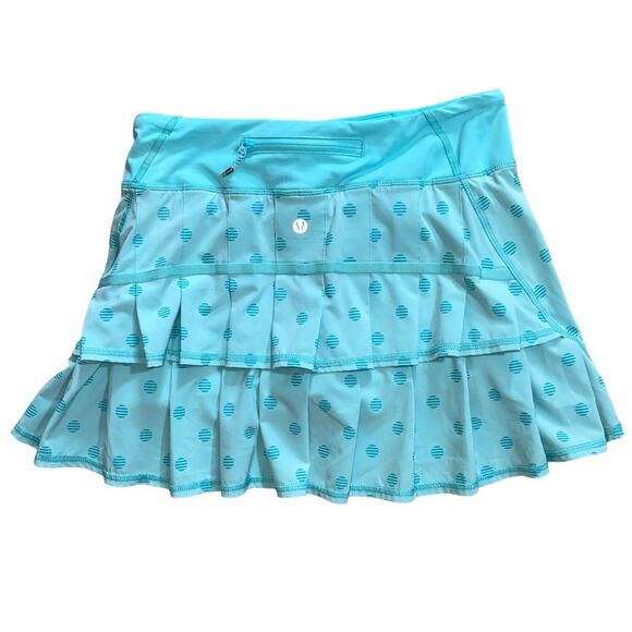 Lululemon Pace Setter Skirt in Stripe Dot Printed Angel Blue Rare Size 4 Tall - Picture 2 of 5